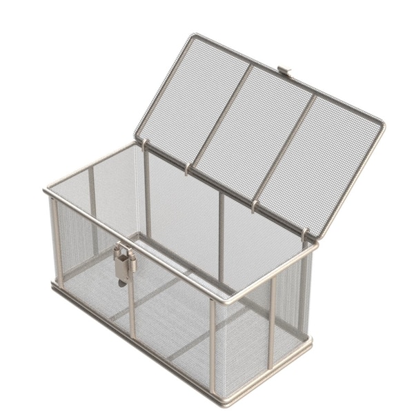 Anysizebasket Rectangular Wire Mesh Basket: 12Lx6Wx6H, 304 SS, 1/4 Rod Frame, Mesh: 8 x .047 TMT-120060060-P08S - main